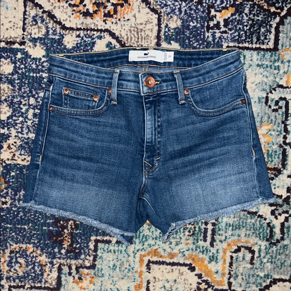 Vineyard Vines Dark Blue Denim Cutoff Shorts